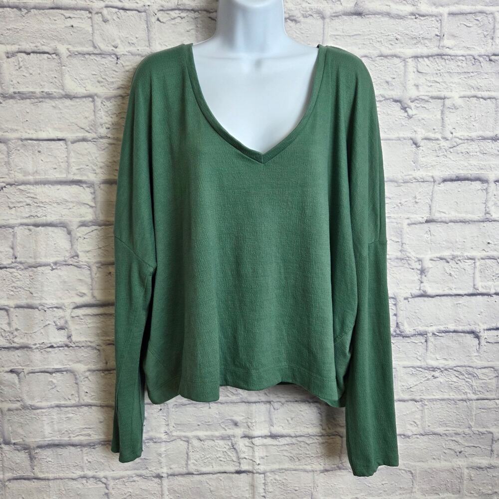 Anthropologie Large Dina V-Neck Pullover in a Moss Green Color